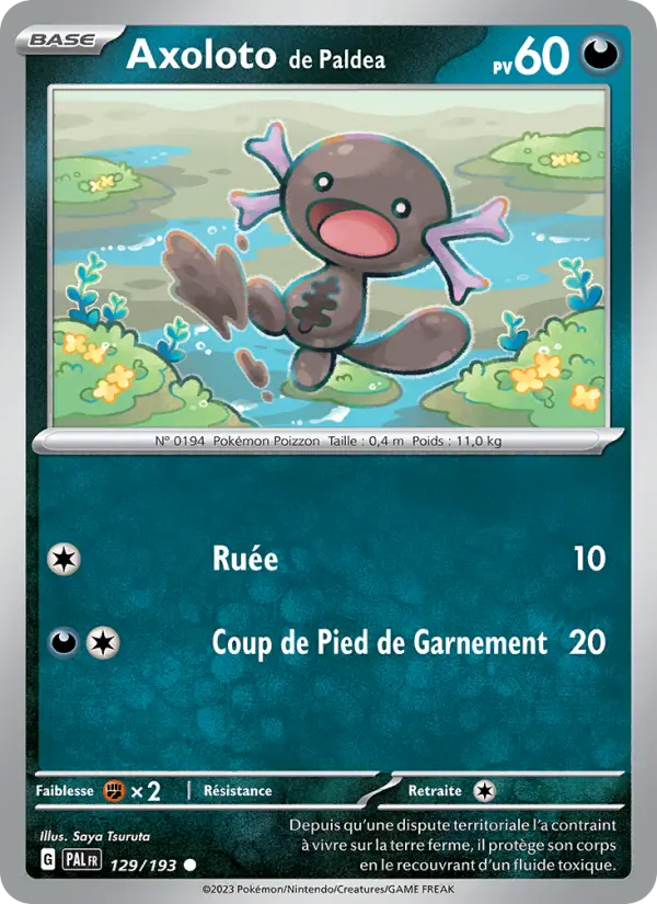 Scan HD carte Pokémon Axoloto de Paldea 129/193 — Évolutions à Paldea