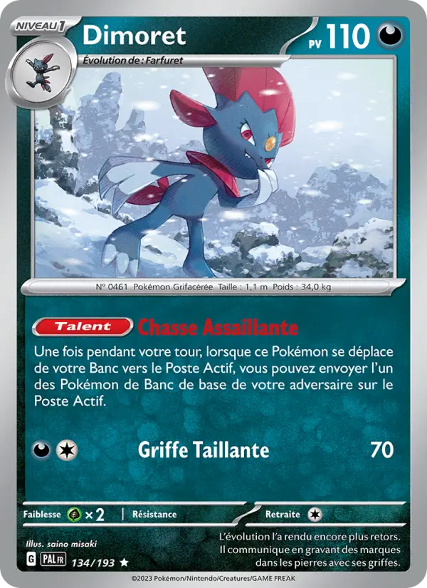 Scan HD carte Pokémon Dimoret 134/193 — Évolutions à Paldea