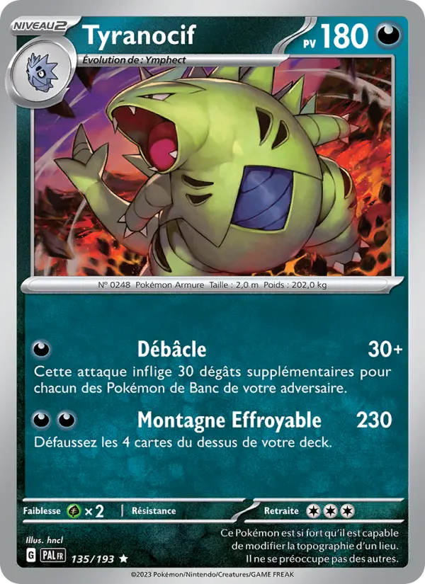 Scan HD carte Pokémon Tyranocif 135/193 — Évolutions à Paldea