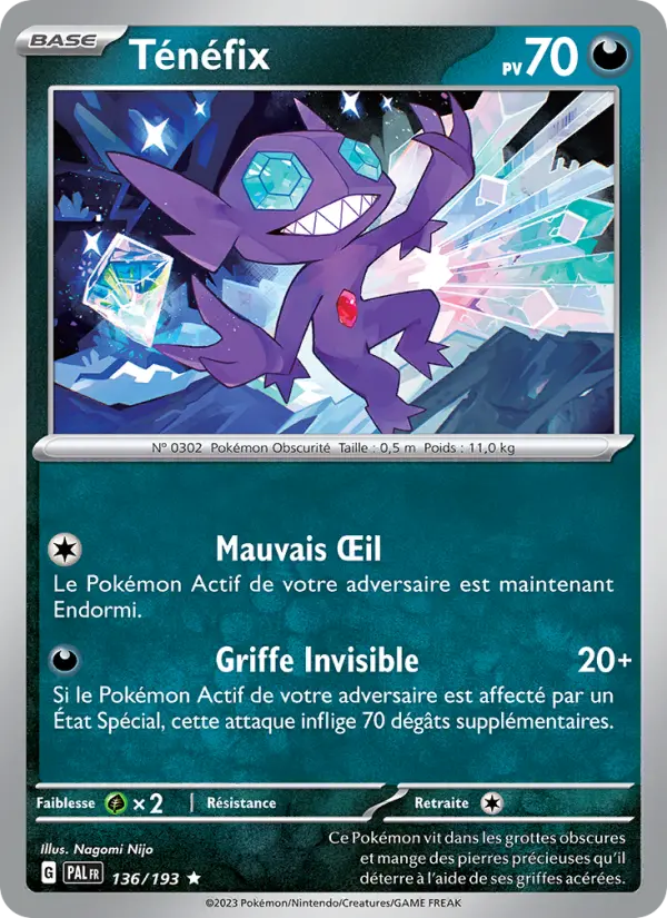 Scan HD carte Pokémon Ténéfix 136/193 — Évolutions à Paldea