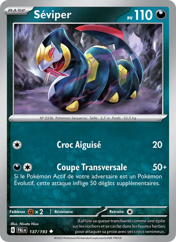 Scan HD carte Pokémon Séviper 137/193 — Évolutions à Paldea