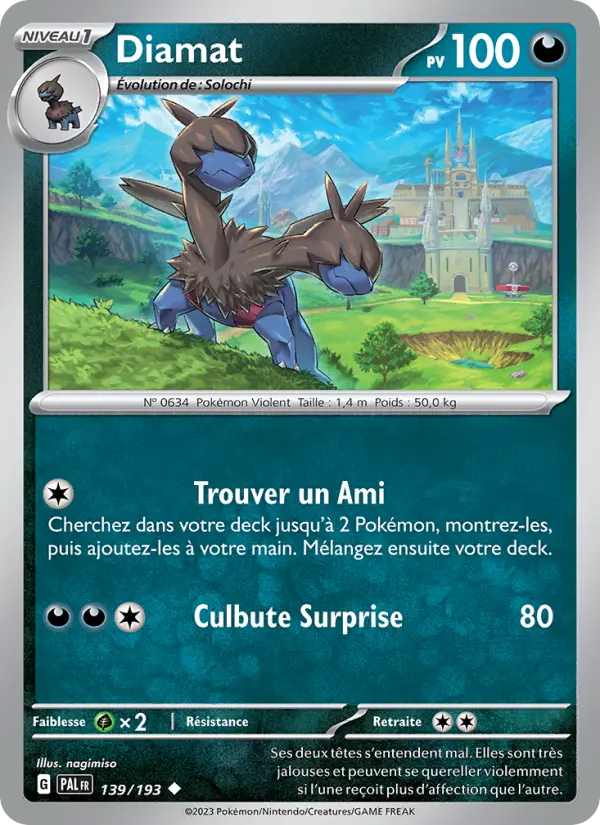 Scan HD carte Pokémon Diamat 139/193 — Évolutions à Paldea