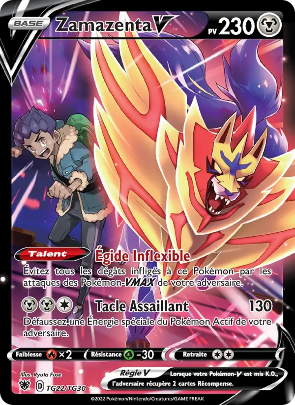 Scan HD carte Pokémon Zamazenta V TG22/189 — Astres Radieux