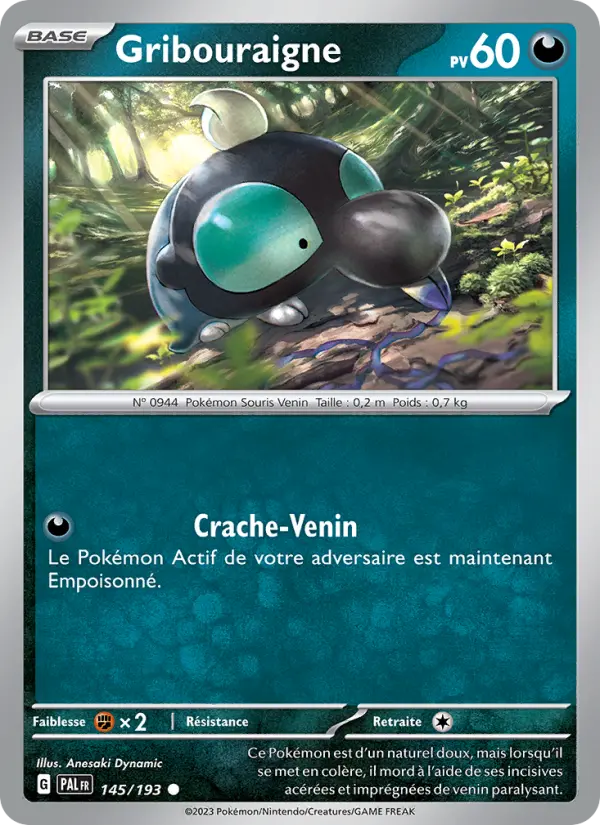 Scan HD carte Pokémon Gribouraigne 145/193 — Évolutions à Paldea