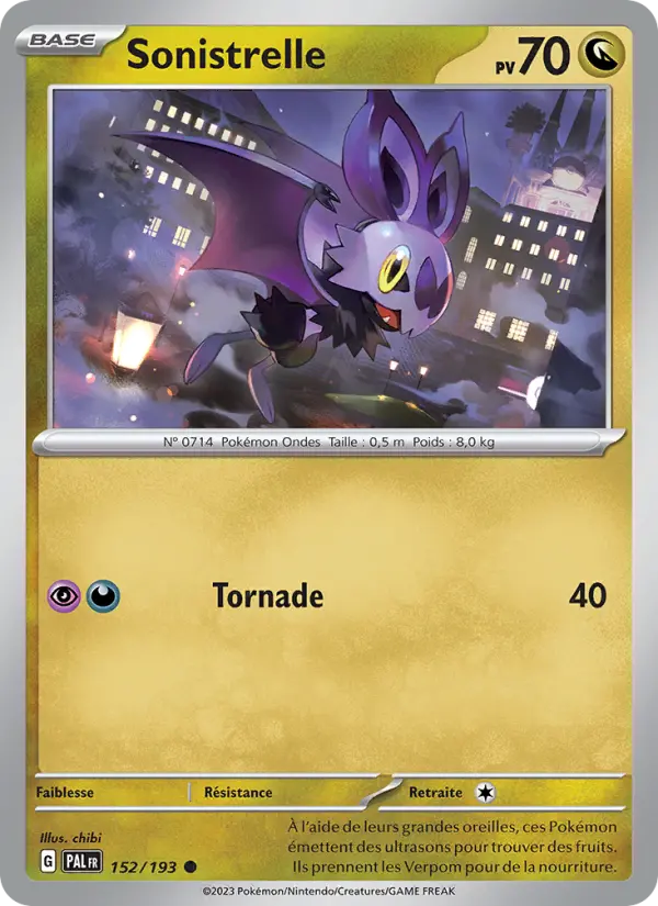 Scan HD carte Pokémon Sonistrelle 152/193 — Évolutions à Paldea