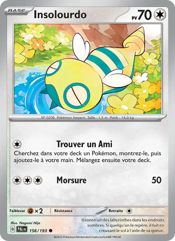 Scan HD carte Pokémon Insolourdo 156/193 — Évolutions à Paldea