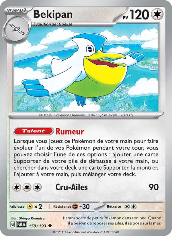 Scan HD carte Pokémon Bekipan 159/193 — Évolutions à Paldea