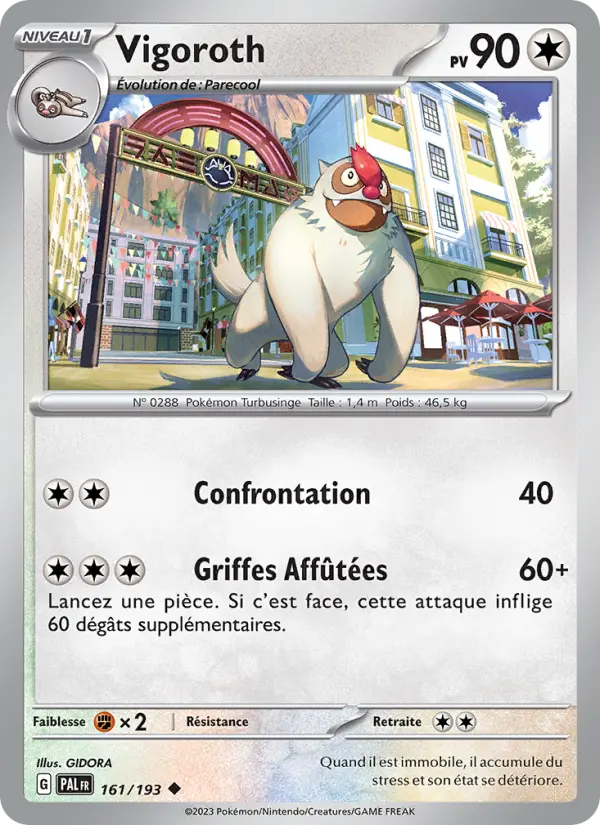 Scan HD carte Pokémon Vigoroth 161/193 — Évolutions à Paldea