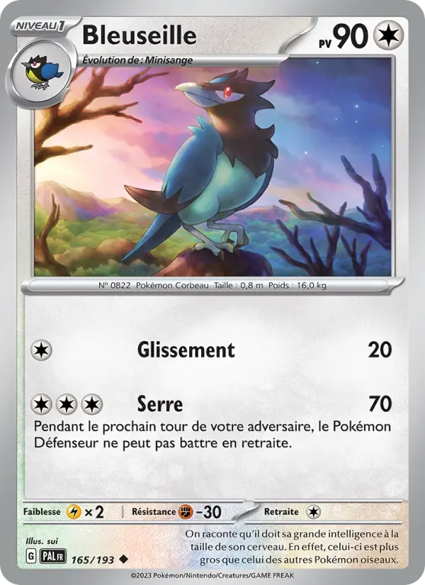 Scan HD carte Pokémon Bleuseille 165/193 — Évolutions à Paldea