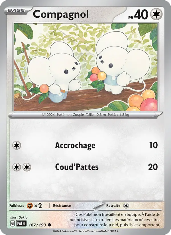 Scan HD carte Pokémon Compagnol 167/193 — Évolutions à Paldea