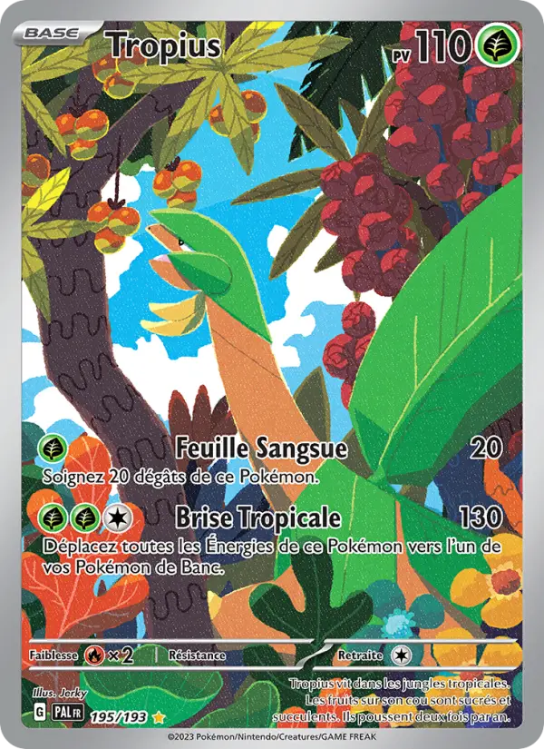 Scan HD carte Pokémon Tropius 195/193 — Évolutions à Paldea