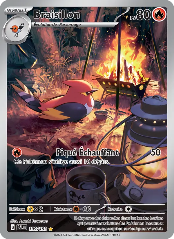 Scan HD carte Pokémon Braisillon 199/193 — Évolutions à Paldea