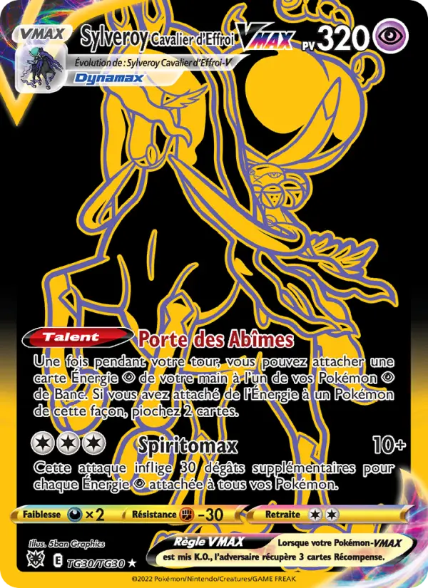 Scan HD carte Pokémon Sylveroy Cavalier d'Effroi VMAX TG30/189 — Astres Radieux