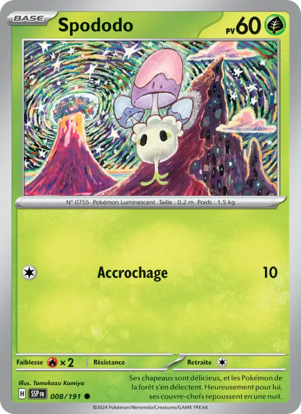 Scan HD carte Pokémon Spododo 008/191 — Étincelles Déferlantes