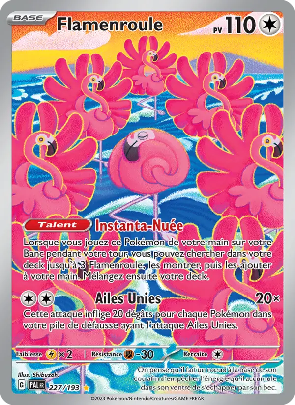 Scan HD carte Pokémon Flamenroule 227/193 — Évolutions à Paldea