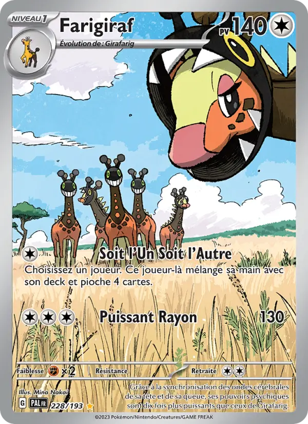 Scan HD carte Pokémon Farigiraf 228/193 — Évolutions à Paldea