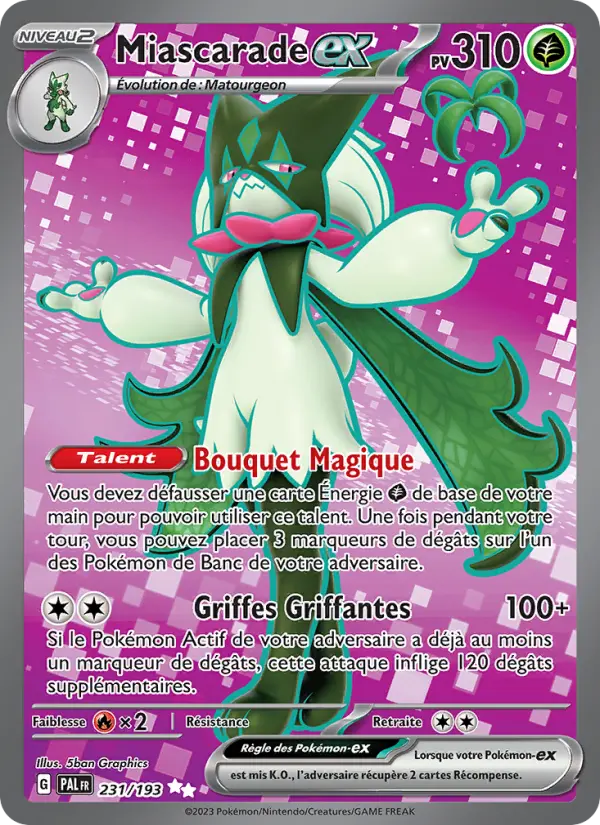 Scan HD carte Pokémon Miascarade-ex 231/193 — Évolutions à Paldea