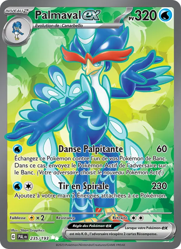 Scan HD carte Pokémon Palmaval-ex 235/193 — Évolutions à Paldea
