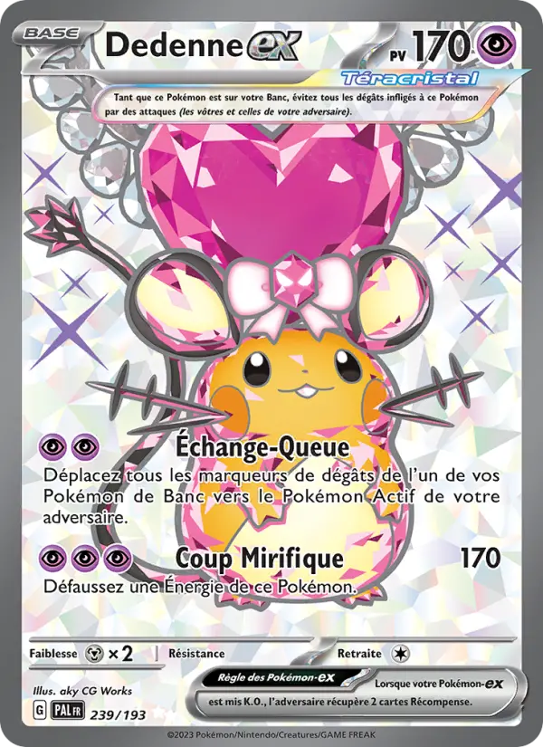 Scan HD carte Pokémon Dedenne-ex 239/193 — Évolutions à Paldea