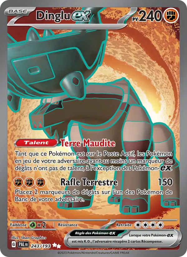 Scan HD carte Pokémon Dinglu-ex 243/193 — Évolutions à Paldea