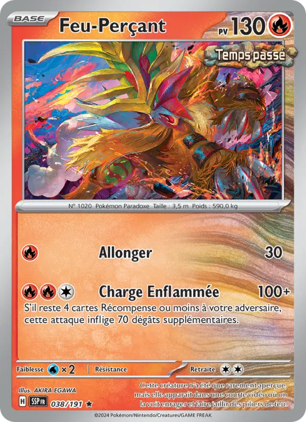Scan HD carte Pokémon Feu-Perçant 038/191 — Étincelles Déferlantes