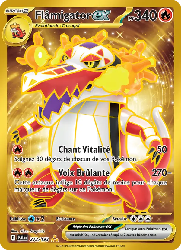 Scan HD carte Pokémon Flâmigator-ex 272/193 — Évolutions à Paldea