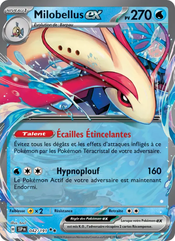 Scan HD carte Pokémon Milobellus-ex 042/191 — Étincelles Déferlantes