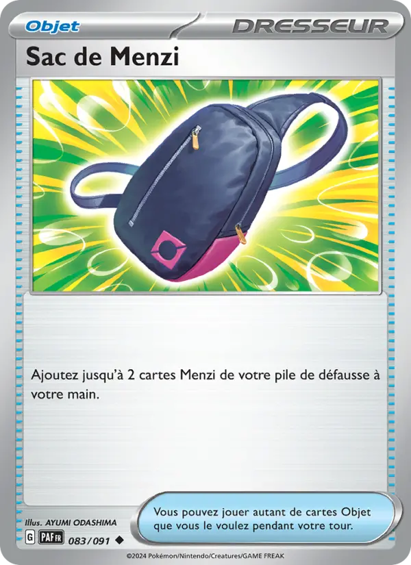 Scan HD carte Pokémon Sac de Menzi 083/91 — Destinées de Paldea
