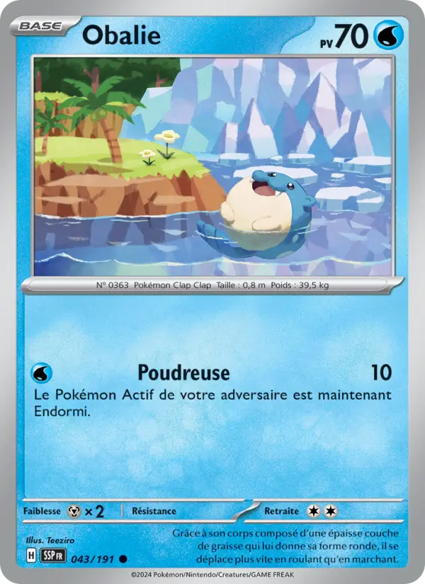 Scan HD carte Pokémon Obalie 043/191 — Étincelles Déferlantes