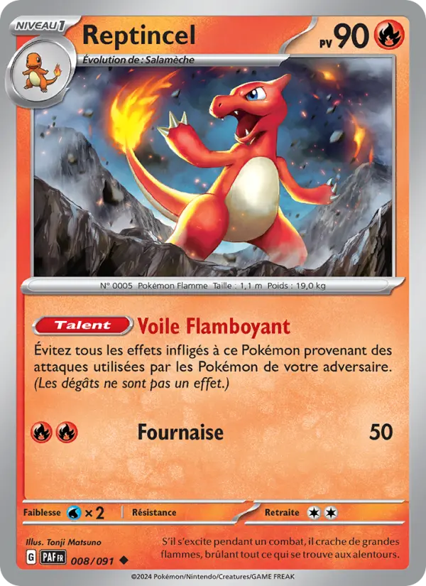 Scan HD carte Pokémon Reptincel 008/91 — Destinées de Paldea