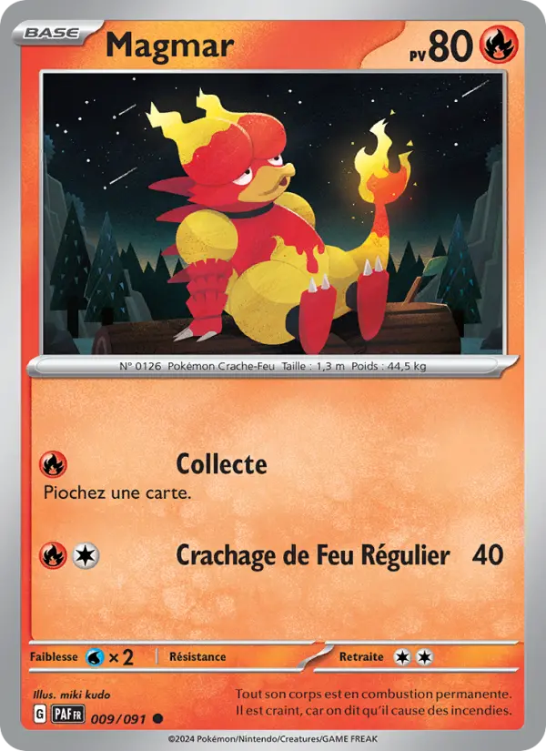 Scan HD carte Pokémon Magmar 009/91 — Destinées de Paldea