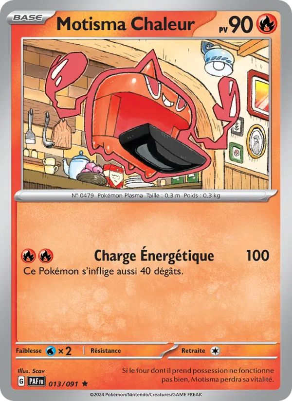 Scan HD carte Pokémon Motisma Chaleur 013/91 — Destinées de Paldea