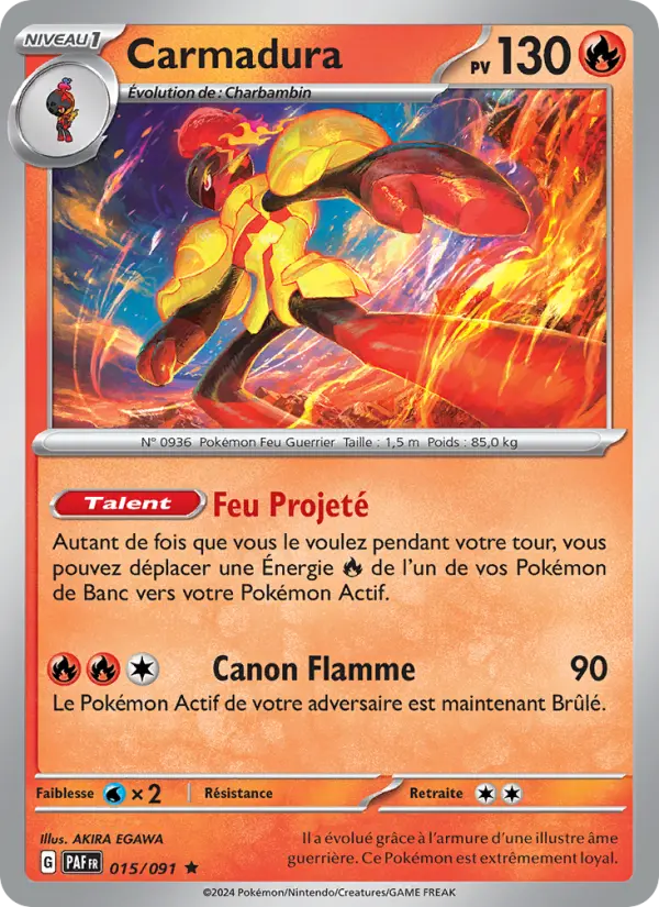 Scan HD carte Pokémon Carmadura 015/91 — Destinées de Paldea