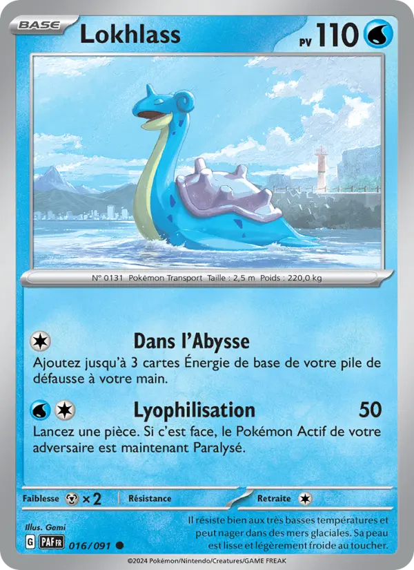 Scan HD carte Pokémon Lokhlass 016/91 — Destinées de Paldea