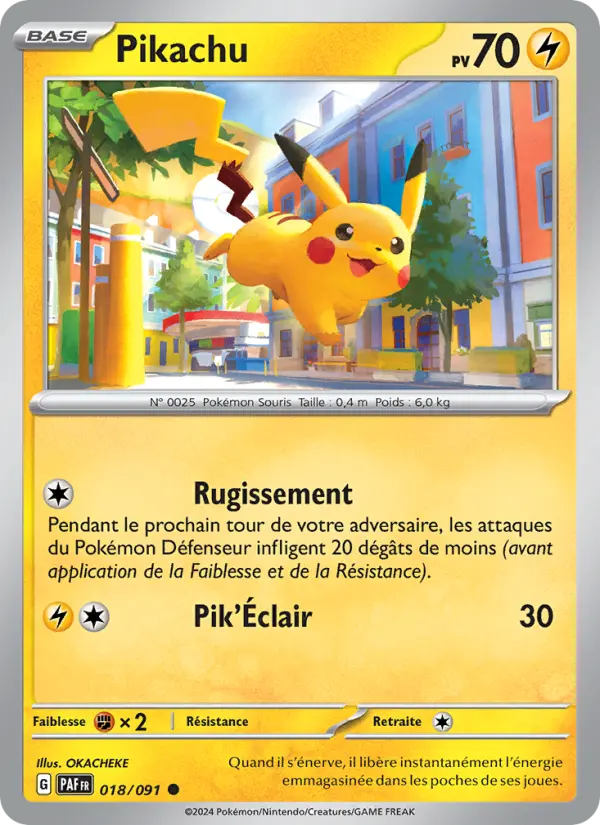 Scan HD carte Pokémon Pikachu 018/91 — Destinées de Paldea