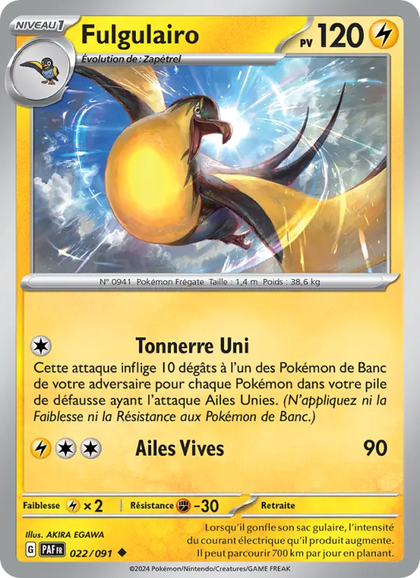 Scan HD carte Pokémon Fulgulairo 022/91 — Destinées de Paldea