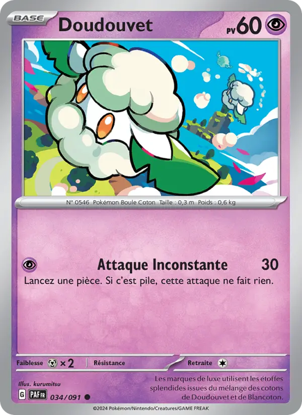 Scan HD carte Pokémon Doudouvet 034/91 — Destinées de Paldea