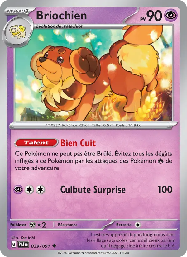 Scan HD carte Pokémon Briochien 039/91 — Destinées de Paldea