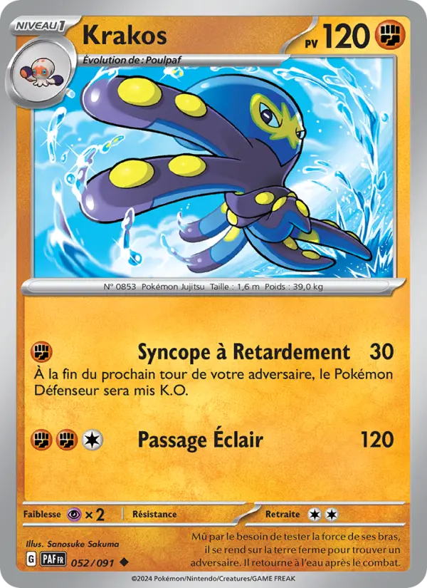 Scan HD carte Pokémon Krakos 052/91 — Destinées de Paldea