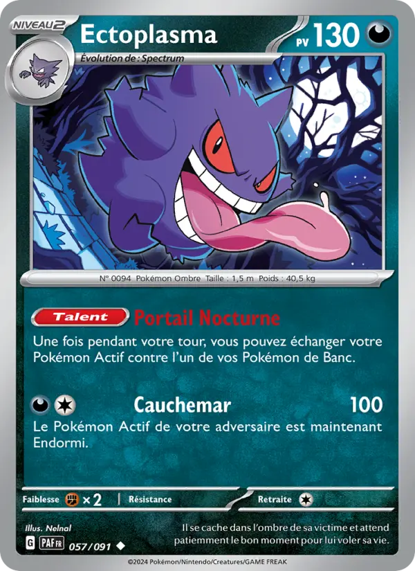 Scan HD carte Pokémon Ectoplasma 057/91 — Destinées de Paldea