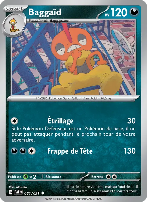 Scan HD carte Pokémon Baggaïd 061/91 — Destinées de Paldea