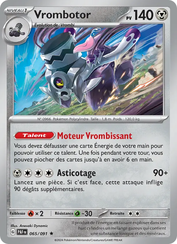 Scan HD carte Pokémon Vrombotor 065/91 — Destinées de Paldea