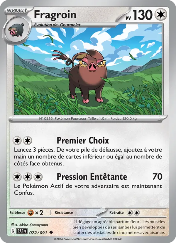 Scan HD carte Pokémon Fragroin 072/91 — Destinées de Paldea