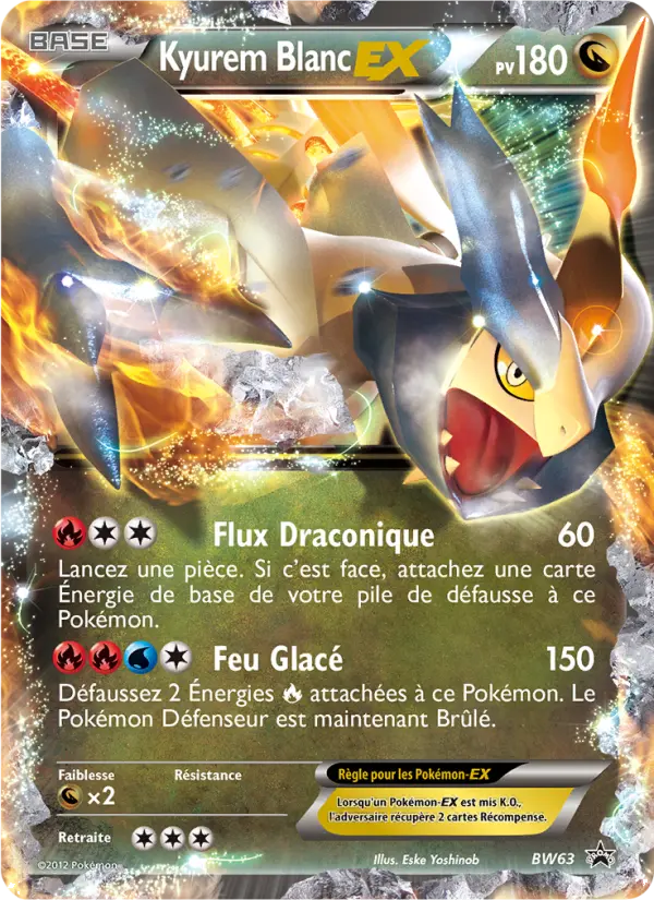 Scan HD carte Pokémon Kyurem Blanc ex BW63/101 — Promo BW