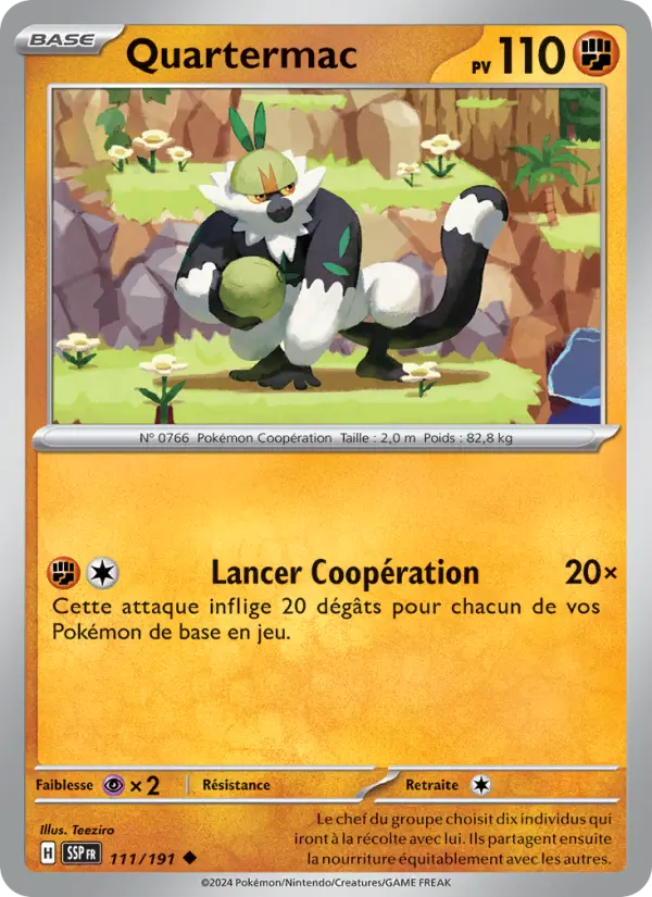 Scan HD carte Pokémon Quartermac 111/191 — Étincelles Déferlantes