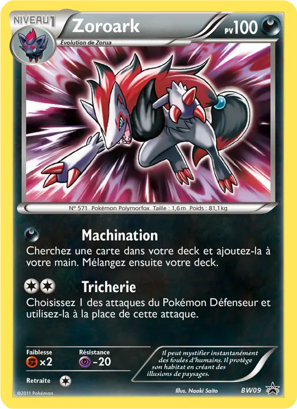 Scan HD carte Pokémon Zoroark BW09/101 — Promo BW