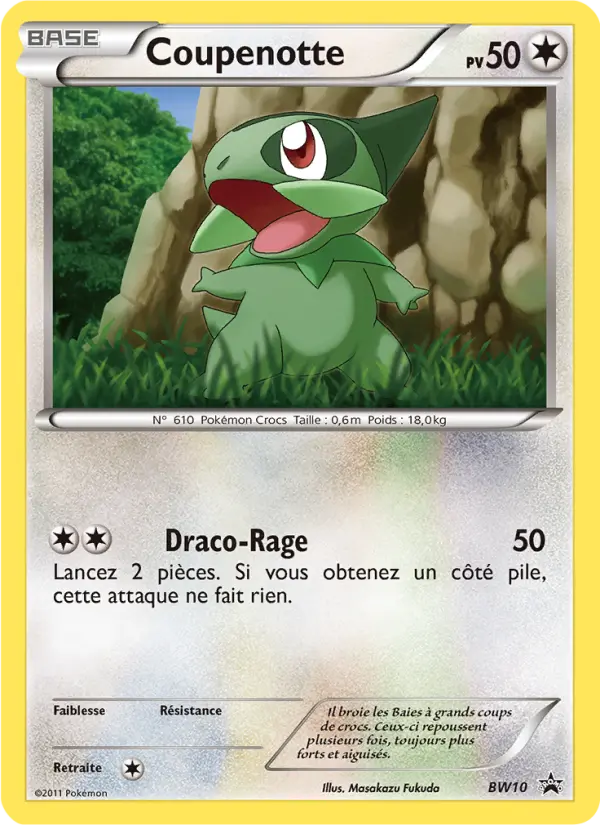 Scan HD carte Pokémon Coupenotte BW10/101 — Promo BW