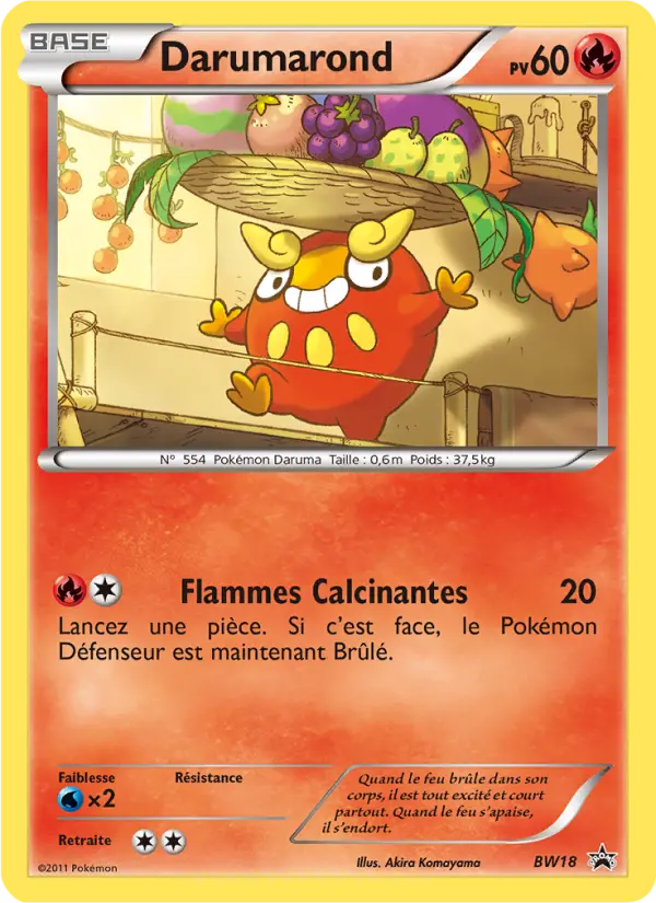 Scan HD carte Pokémon Darumarond BW18/101 — Promo BW