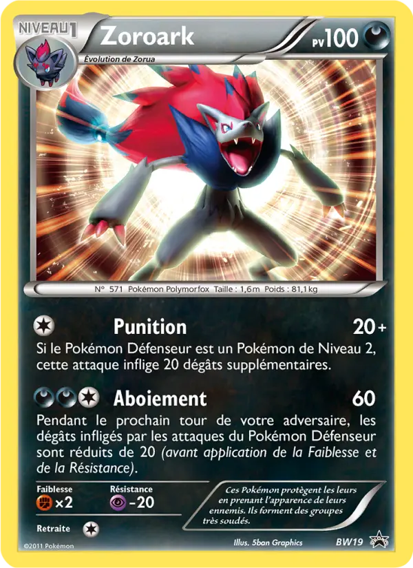 Scan HD carte Pokémon Zoroark BW19/101 — Promo BW