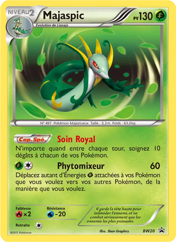 Scan HD carte Pokémon Majaspic BW20/101 — Promo BW